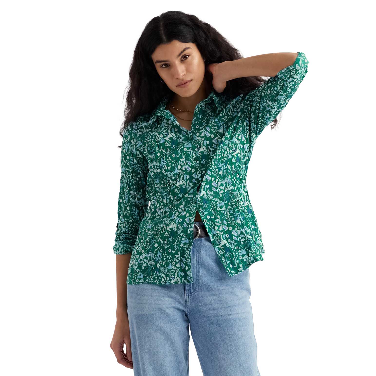 Seasalt Cornwall Larissa Shirt - Woodland Floral Dark Stem